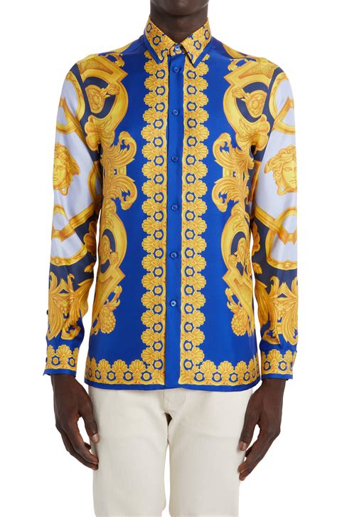 versace button up men|versace long sleeve shirt.